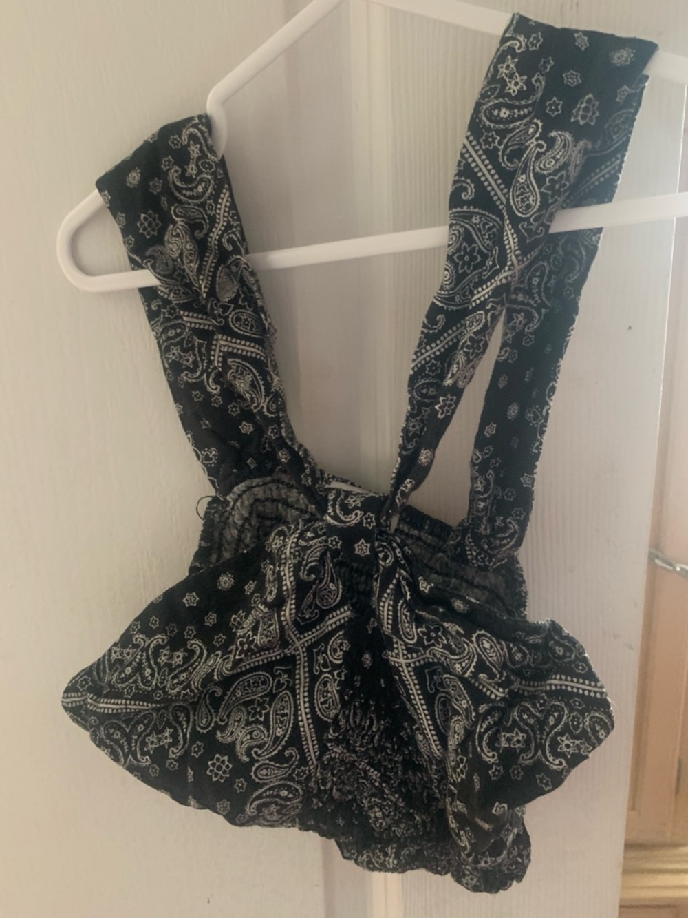 Black Bandana Print crop top